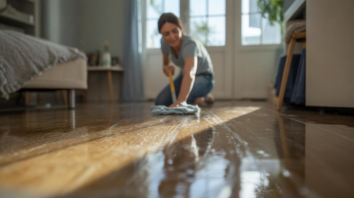Deze eenvoudige tip laat een doffe vloer in enkele minuten weer glanzen